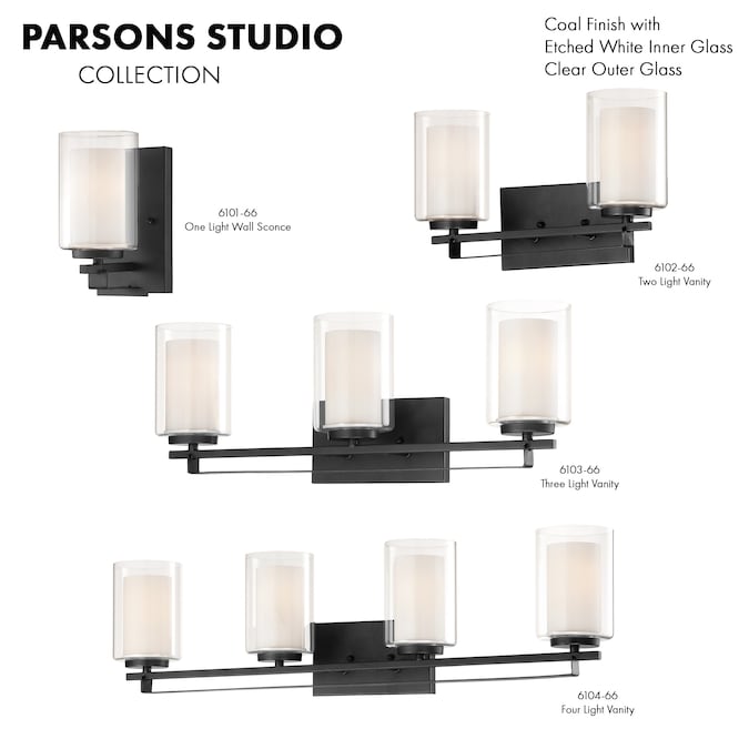 Minka Lavery Parsons Studio 32.5-in 4-Light Matte Black Modern/Contemporary Vanity Light - Image 5