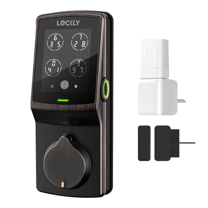 Lockly Secure PRO Venetian Bronze Smart Lock Electronic Deadbolt with Wifi Bluetooth and Fingerprint Touchscreen Keypad