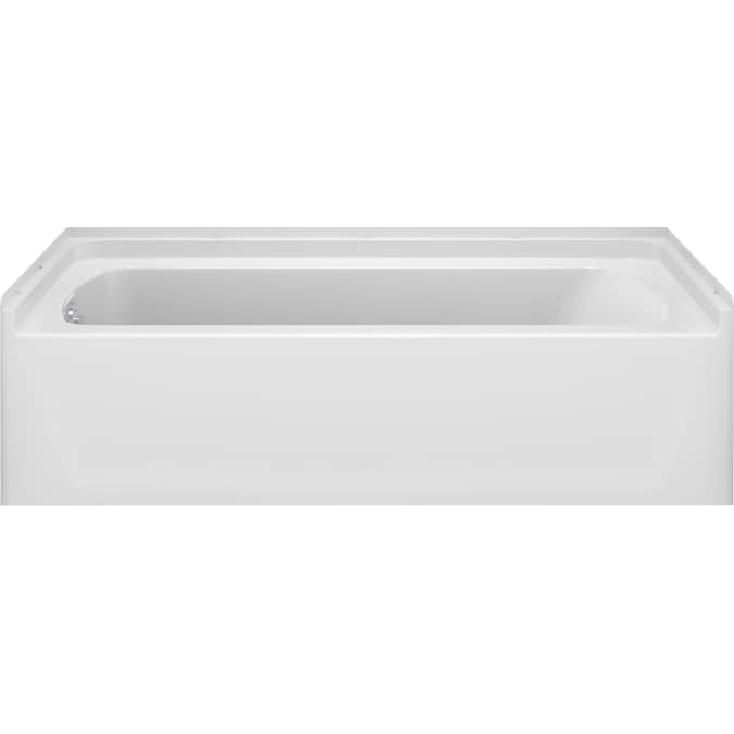 Sterling 30.25-in x 60-in White Fiberglass/Plastic Composite Alcove Soaking Bathtub (Left Drain)