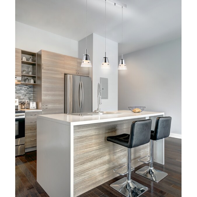 JONATHAN Y 3-Light Chrome/Clear Glam Cone LED Medium Hanging Pendant Light - Image 4