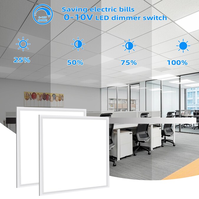 WYZM 6-Pack 2-ft x 2-ft Adjustable Daylight LED Panel Light - Image 8