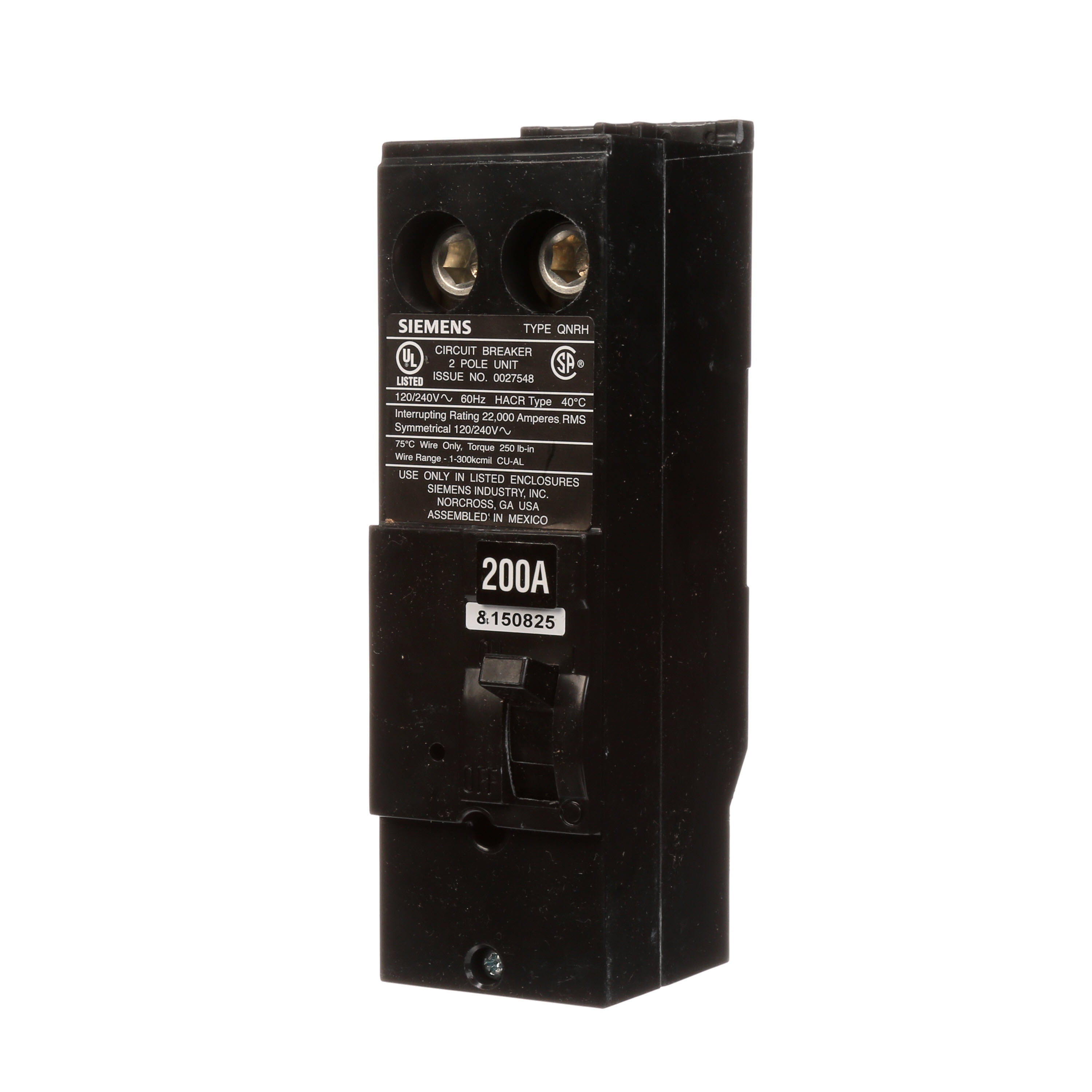 200-amp 2 -Pole Main Circuit Breaker