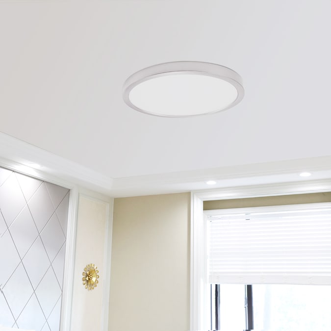 Project Source Adjustable Color Temperature Nickel LED Flush Mount Light