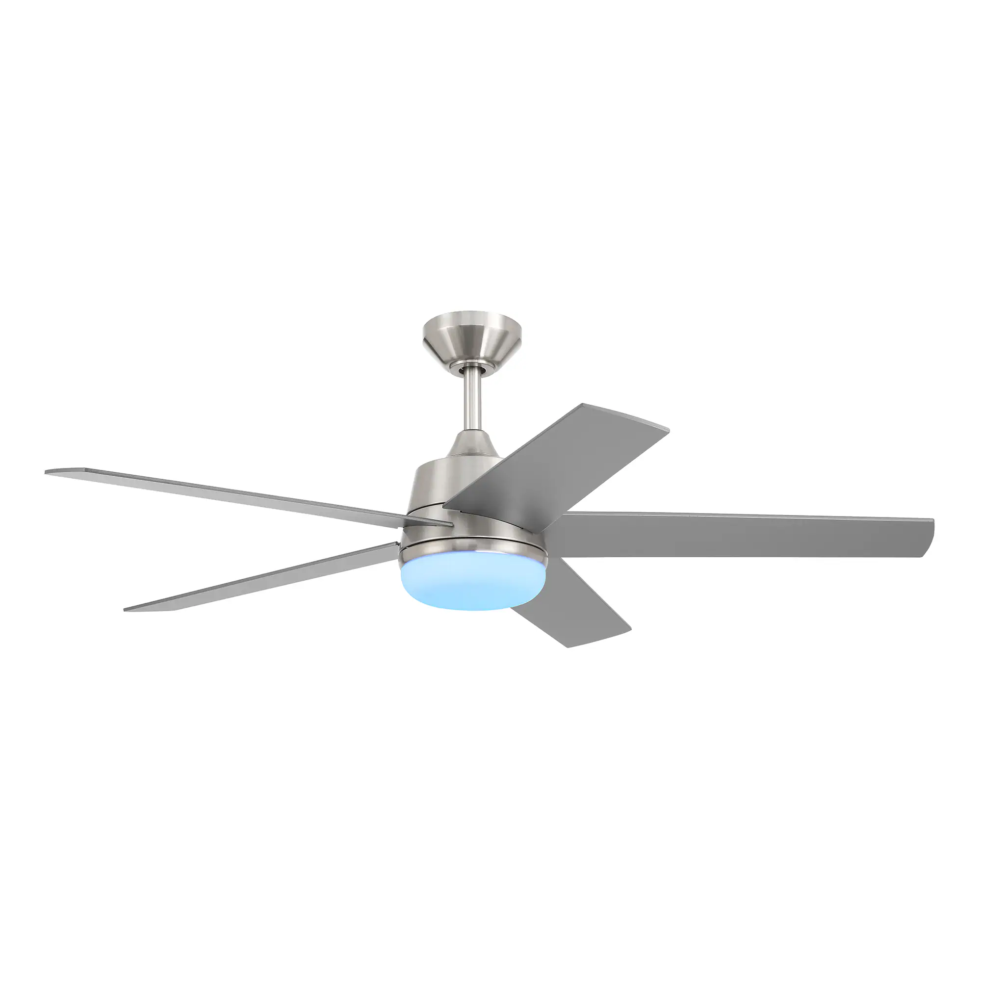 Astrea 52-in Color-Changing Integrated LED Outdoor Flush Mount Smart Brushed Nickel with Silver Blades Ceiling Fan With Light - Remote Included ( 5 -Blade ) - Image 13