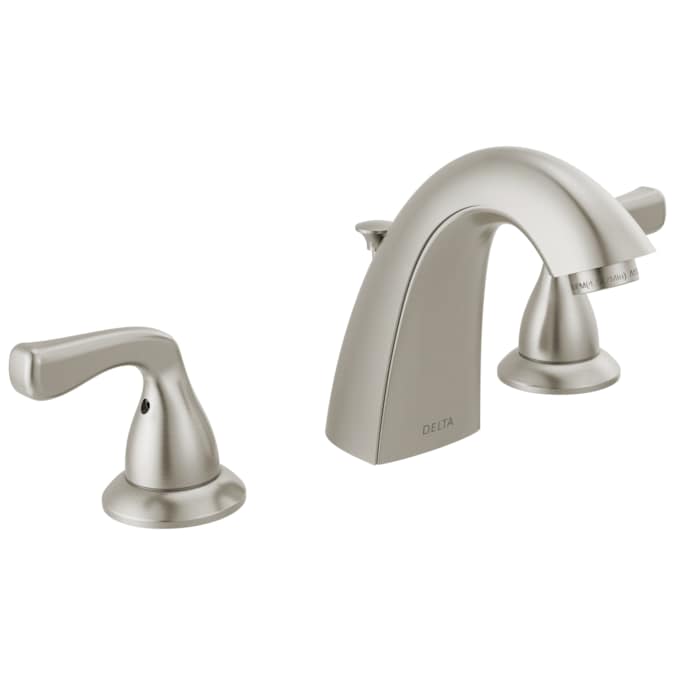 Delta Foundations Brushed Nickel Widespread 2-Handle WaterSense Bathroom Sink Faucet with Drain