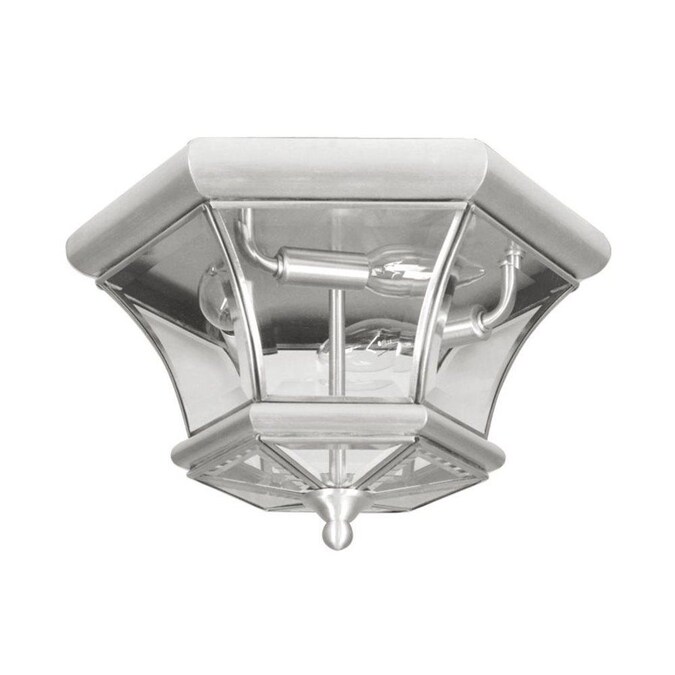Livex Lighting Monterey 3-Light 12.5-in Brushed Nickel Indoor/Outdoor Flush Mount Light