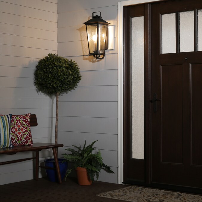 allen + roth Prospect Hill 7-in W 3-Light Pewter Transitional LED Wall Sconce - Image 2