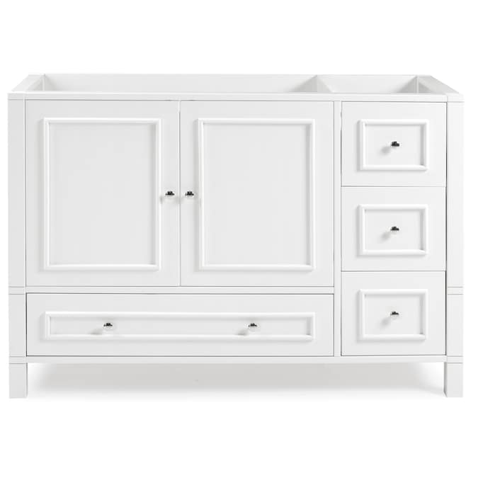 Alaterre Furniture Williamsburg 48-in White Bathroom Vanity Base Cabinet without Top