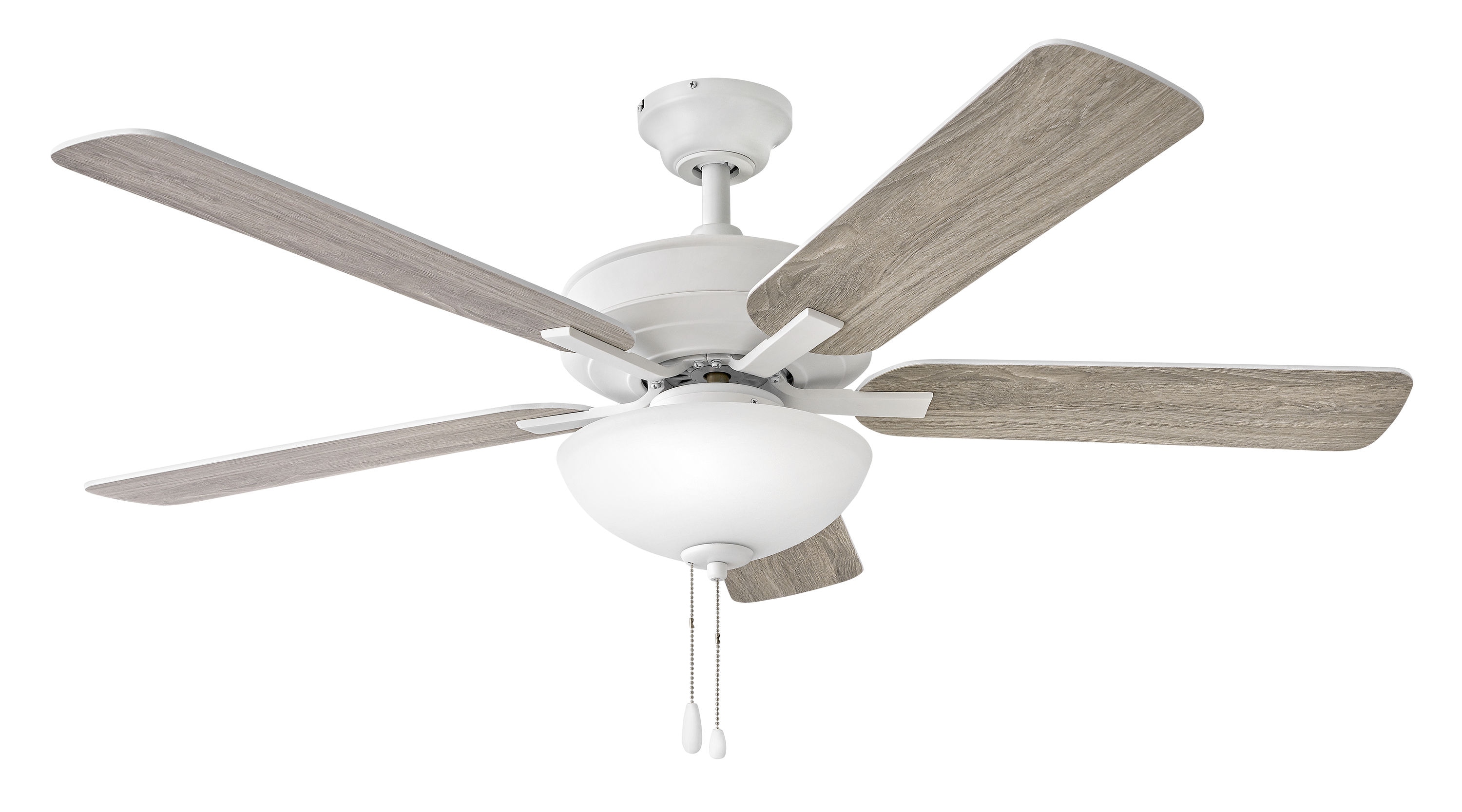 METRO ILLUMINATED 52-in Smart Chalk White with Chalk White, Weathered Wood Blades Ceiling Fan With Light ( 5 -Blade )