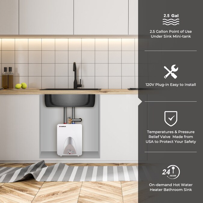 Camplux 2.5-Gallons Regular 1-year Warranty 1440-Watt 1 Element Point Of Use Electric Water Heater - Image 7