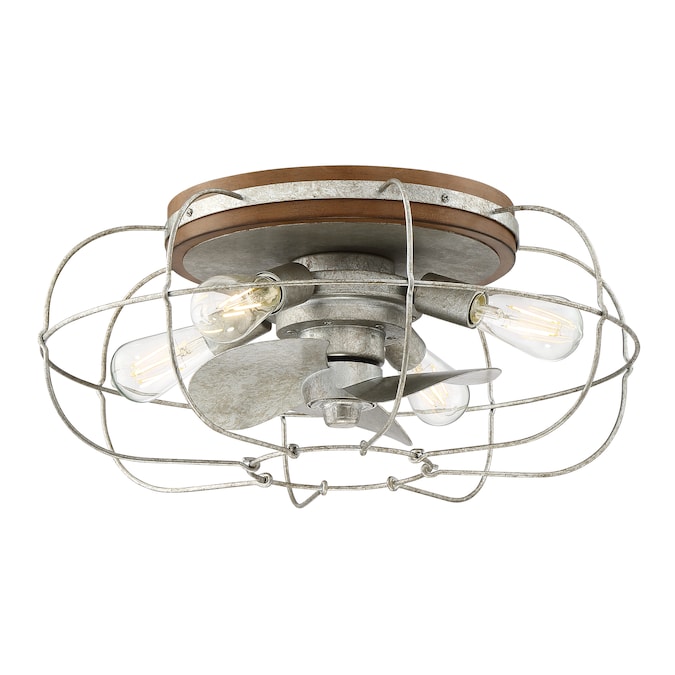 Arranmore Lighting & Fans Jaxon 22-in Galvanized with Matte Blades LED Indoor/Outdoor Flush Mount Fandelier Ceiling Fan with Light and Remote (3-Blade)