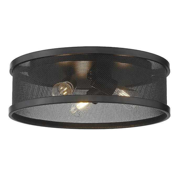 Golden Lighting Channing 3-Light Matte Black Flush Mount Light