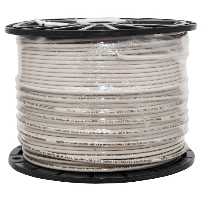 Southwire 500-ft 12-AWG Copper Stranded White XHHW Wire (By-the-roll)