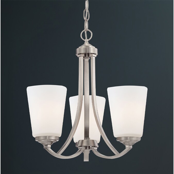 Minka Lavery Overland Park 3-Light Brushed Nickel Transitional Damp Rated Chandelier