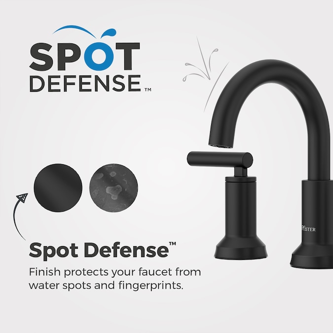 Pfister Capistrano Spot Defense Matte Black Widespread 2-Handle WaterSense Bathroom Sink Faucet with Drain - Image 2