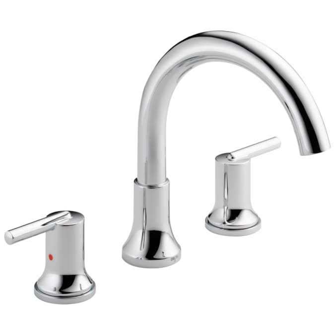 Delta Trinsic Chrome 2-handle Deck-mount Roman High-arc Bathtub Faucet