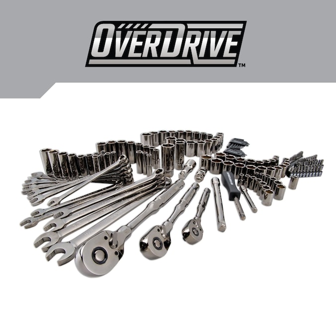 CRAFTSMAN OVERDRIVE 154-Piece Standard (SAE) and Metric Gunmetal Chrome Mechanics Tool Set with Hard Case - Image 2