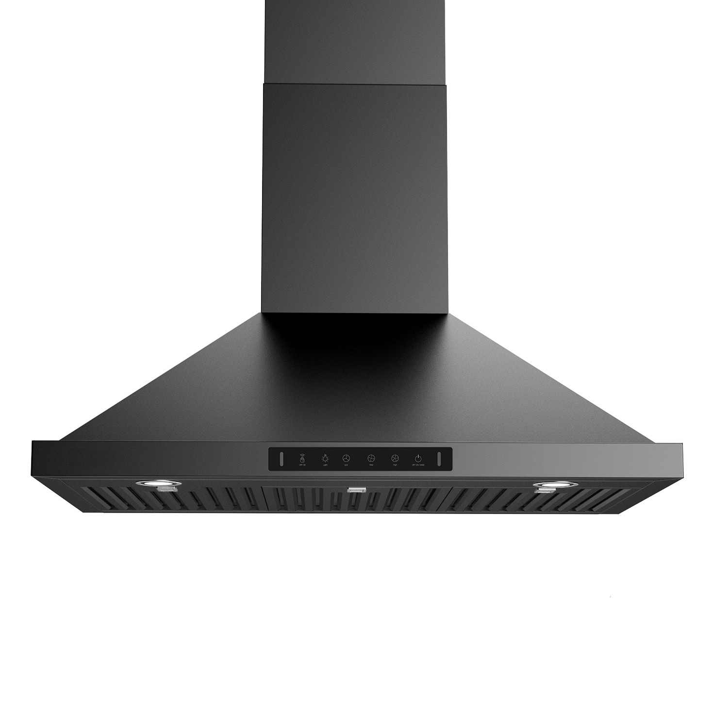 30 inch Ducted 900-CFM Black Wall-Mounted Range Hood with Charcoal Filter