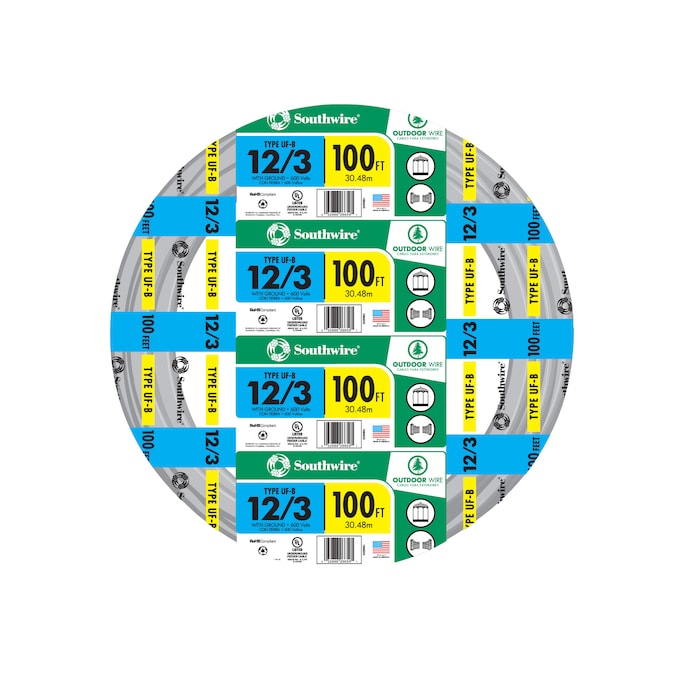 Southwire 100-ft 12/3 Solid UF-B Wire W/G (By-the-roll)