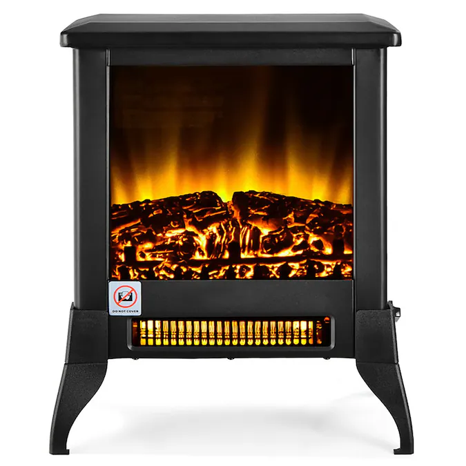 BABOOM 15-in W Black LED Corner Electric Fireplace