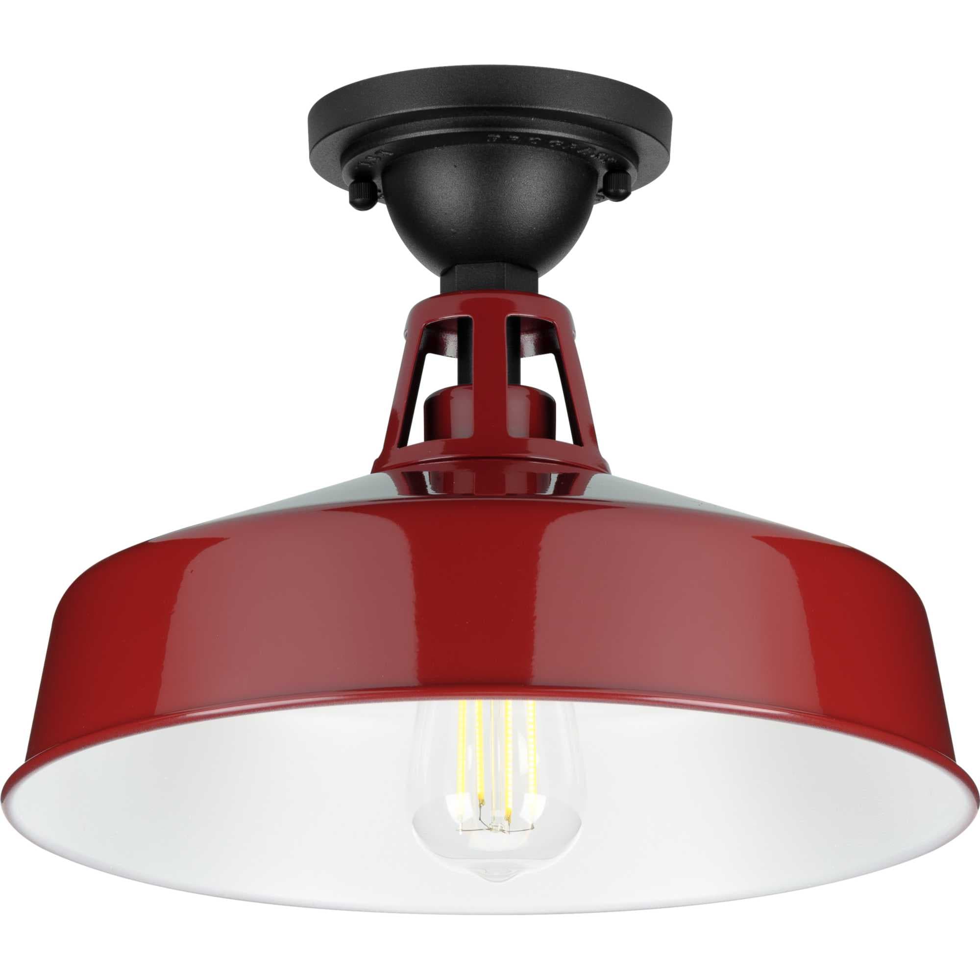 Cedar Springs 1 -Light 9.5-in Red Indoor/Outdoor Semi Flush Mount Light - Image 4