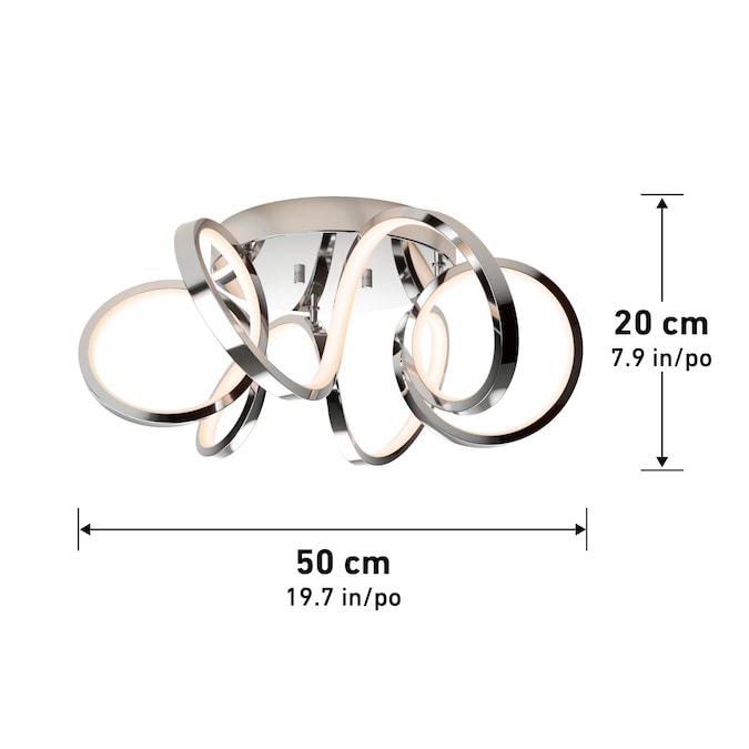 Artika Ribbon 1-Light Chrome LED Flush Mount Light - Image 6