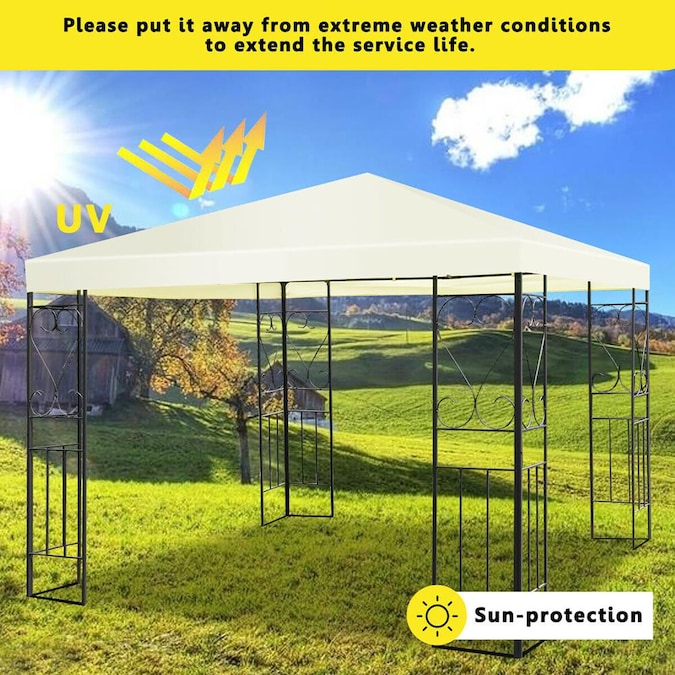 Costway 10-ft x 10-ft Square Beige Party Canopy - Image 7