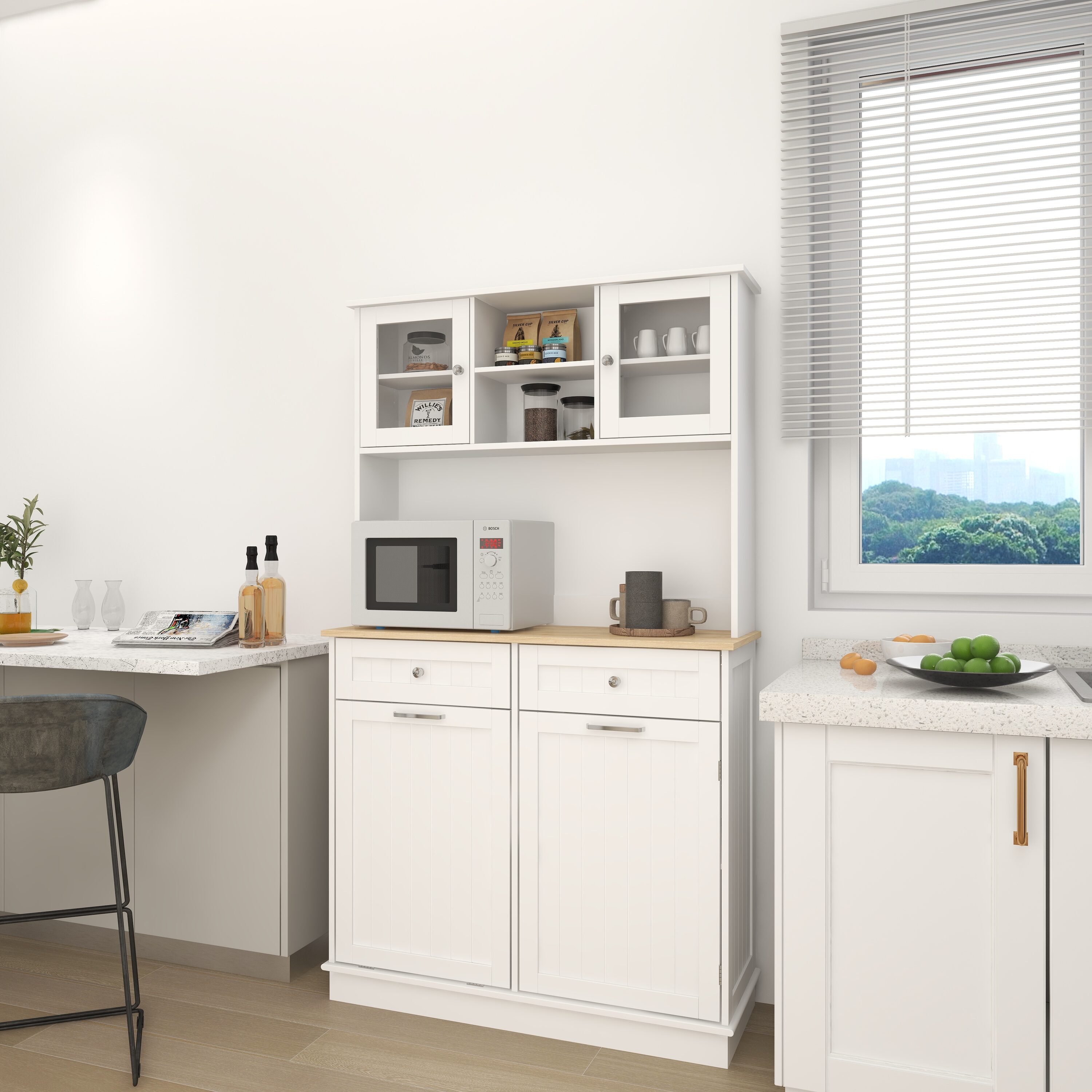 13.78-Inches W x 67.72-Inches H MDF White Freestanding Utility Storage Cabinet