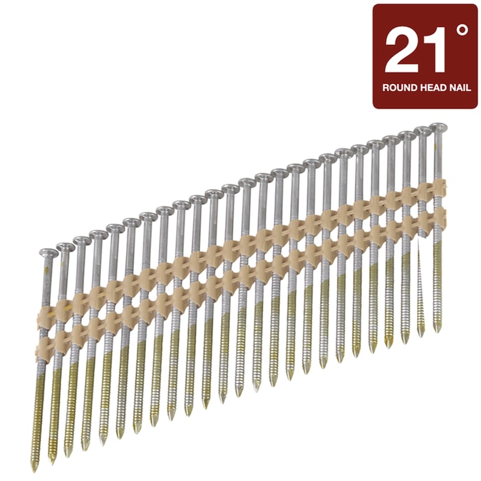 Metabo HPT 3-in x 0.12-in 21-Degree Stainless Steel Ring Shank Collated Framing Nails (1000-Per Box)