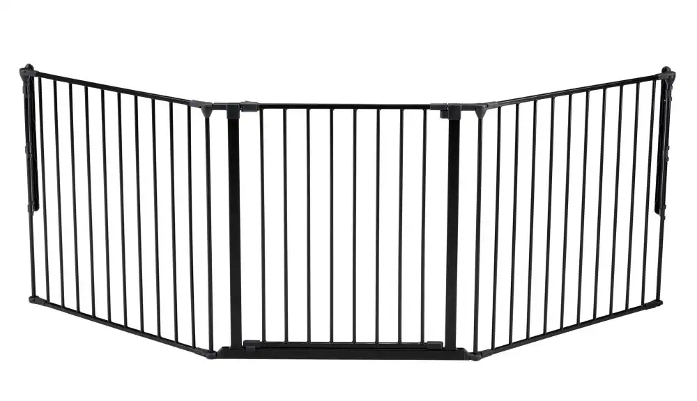 87.8-Inches x 28-Inches Hardware Mounted Black Metal Safety Gate