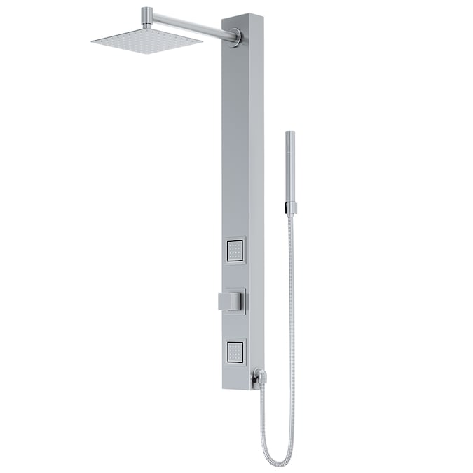 VIGO Orchid Stainless Steel 8-in Waterfall Shower Panel System with 3-way Diverter