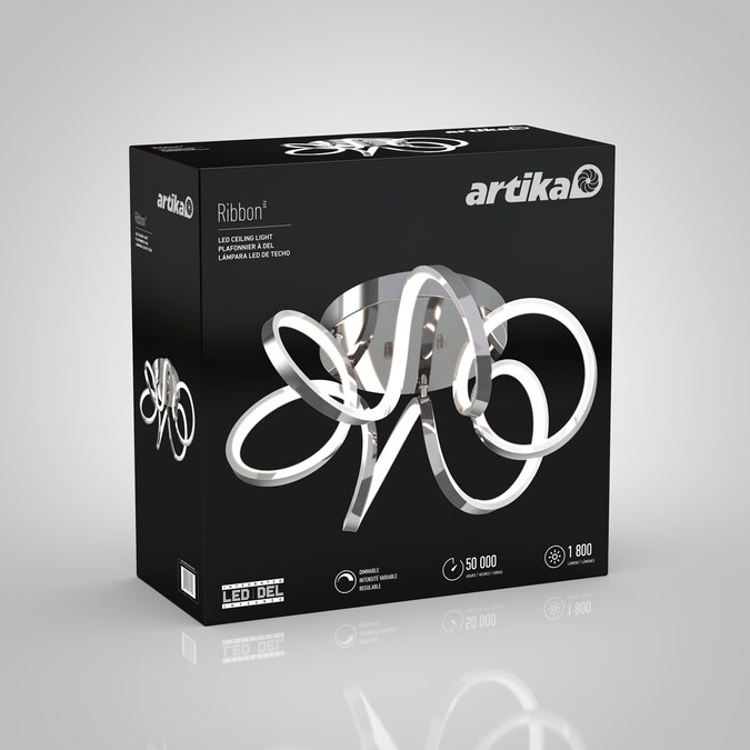 Artika Ribbon 1-Light Chrome LED Flush Mount Light - Image 7