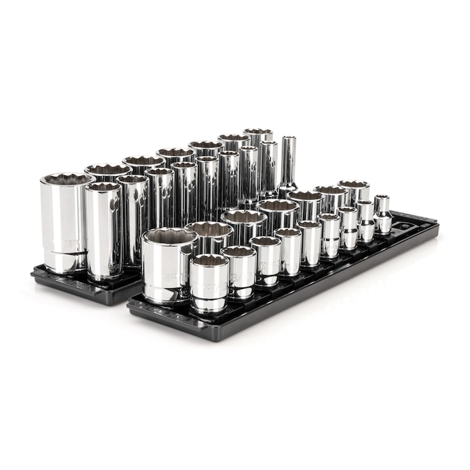 TEKTON 1/2-in Drive Standard (SAE) Shallow/Deep Socket Set (32-Pieces)