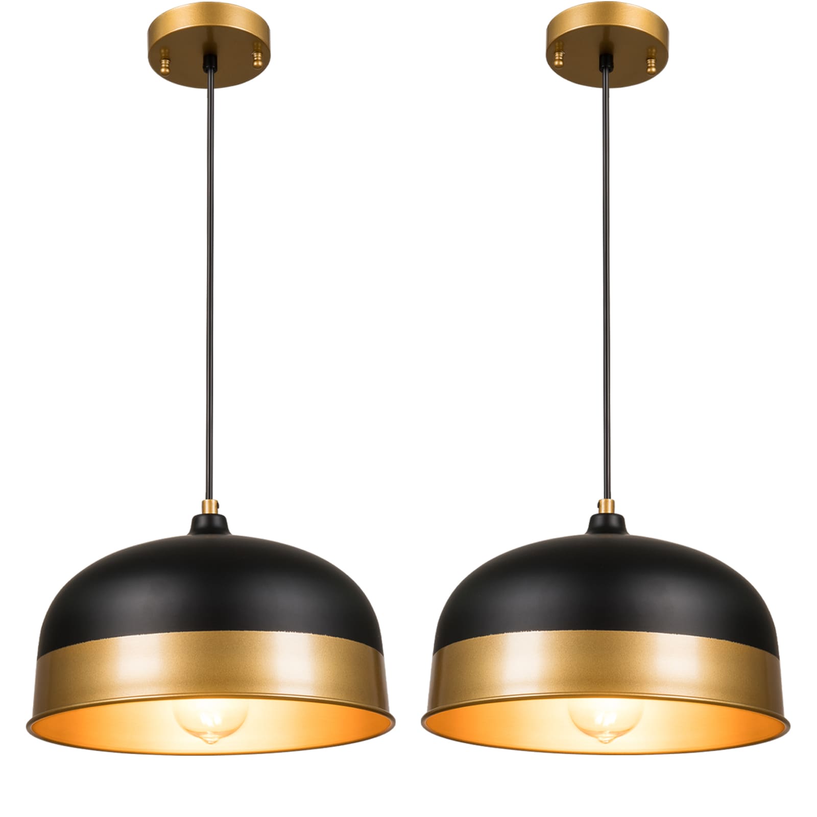 Classical simplicity 2 -Light Matte Black Modern/contemporary Dome Medium Hanging Pendant light