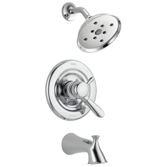 Delta Lahara Chrome 2-handle Single Function Round Bathtub and Shower Faucet