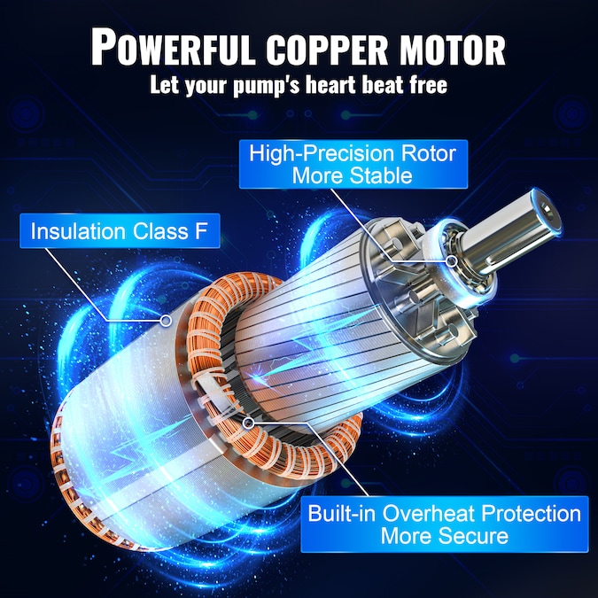 VEVOR 1/2-HP 115-Volt 28-GPM Stainless Steel Submersible Well Pump - Image 6