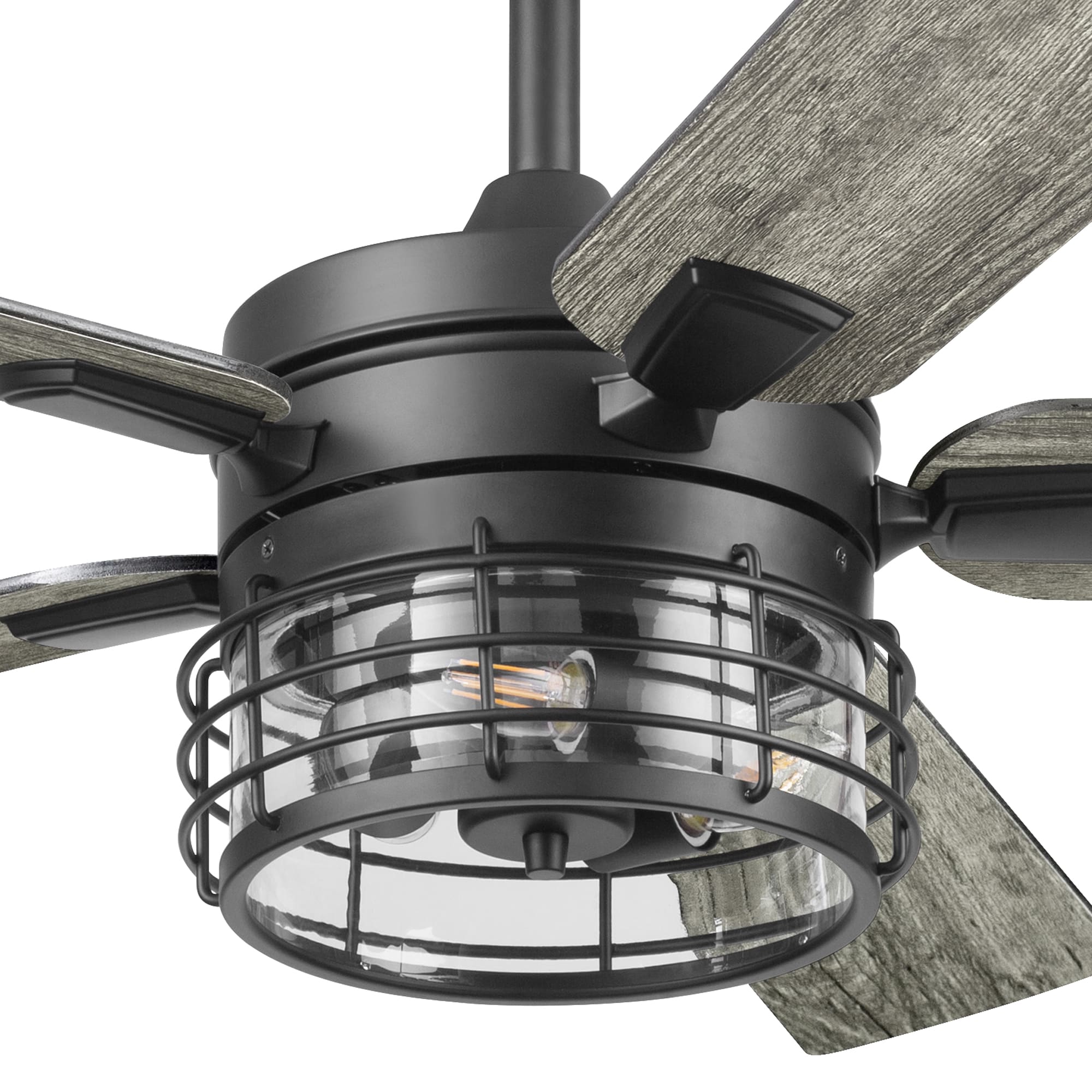 Lindholm 52-in Outdoor Matte Black with Mocha/Espresso Blades Ceiling Fan With Light - Remote Included ( 5 -Blade ) - Image 15