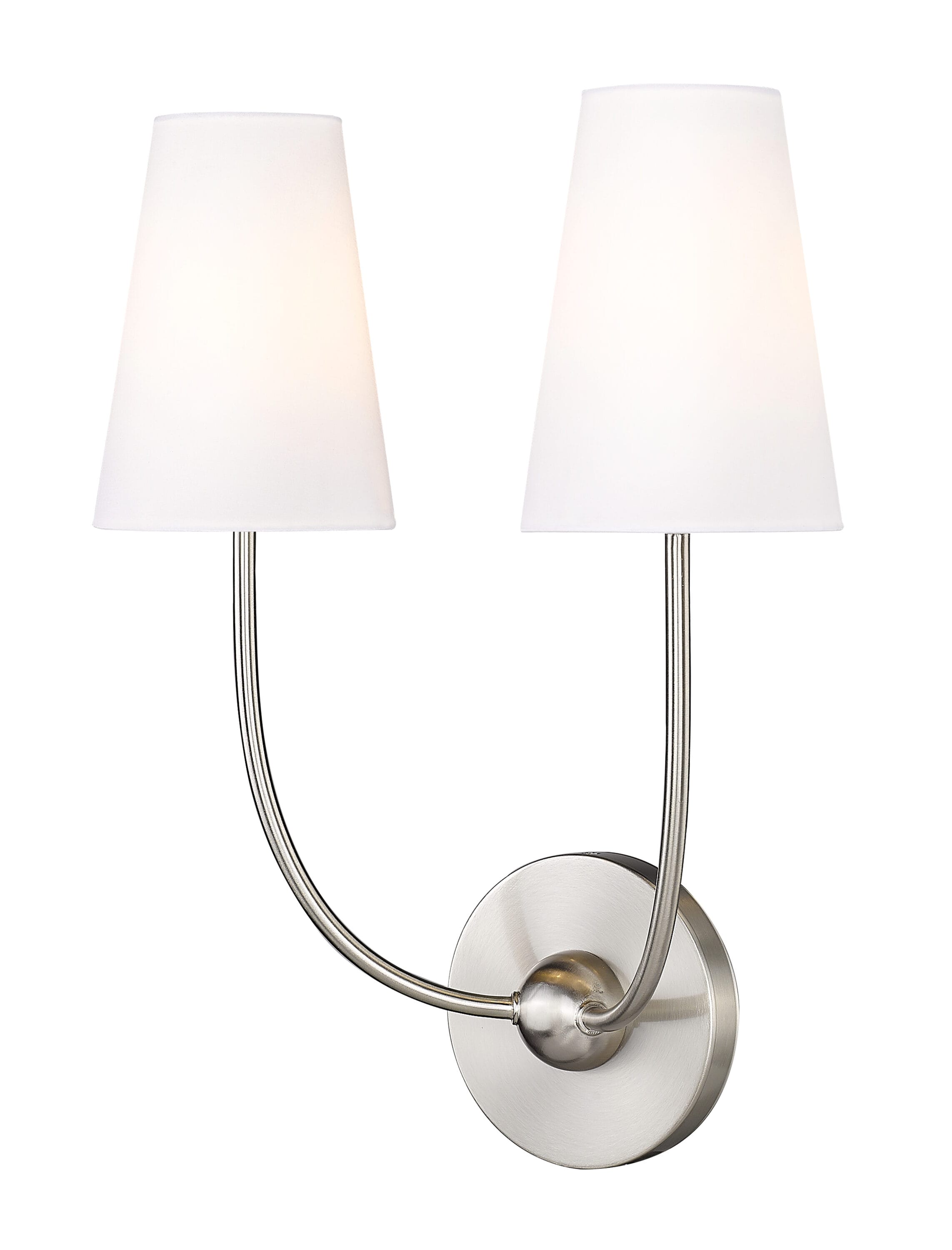 Shannon 12.75-in W 2 -Light Brushed Nickel Transitional Wall Sconce