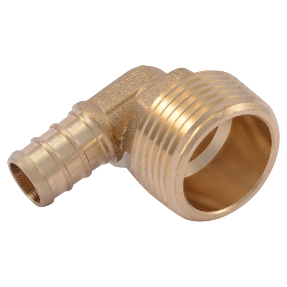 1/2-in PEX Crimp x 3/4-in MNPT Brass 90-Degree Elbow (25-Pack)
