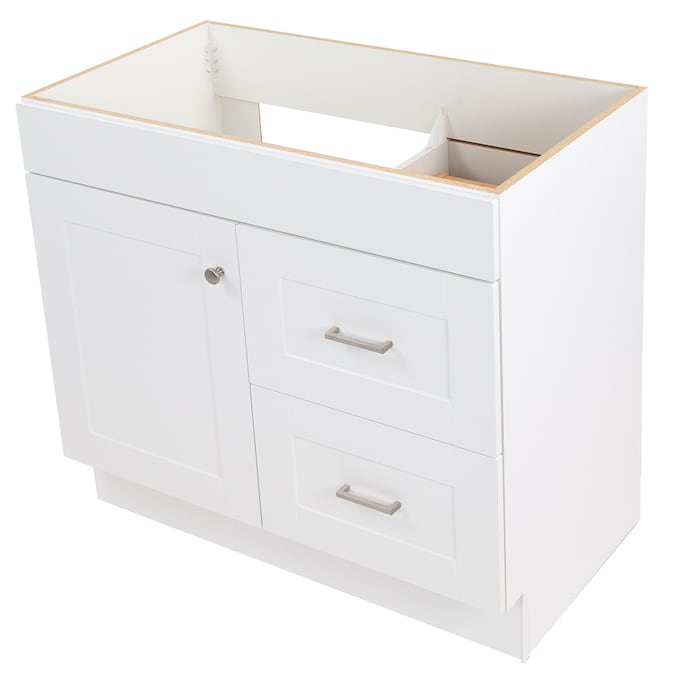 Project Source 36-in White Bathroom Vanity Base Cabinet without Top - Image 6