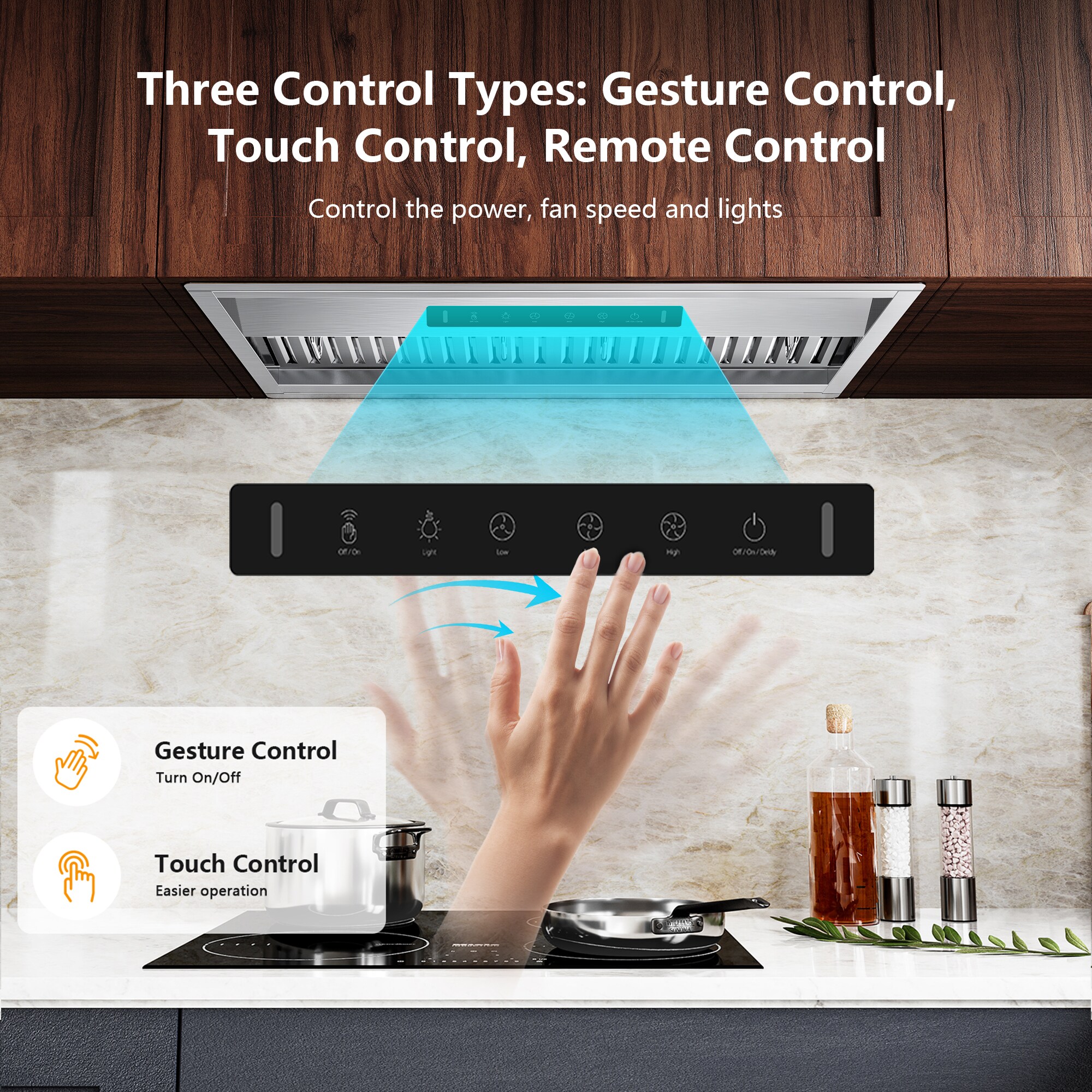 30 inch Convertible 860-CFM Stainless steel Insert Under Cabinet Range Hood with Charcoal Filter - Image 4