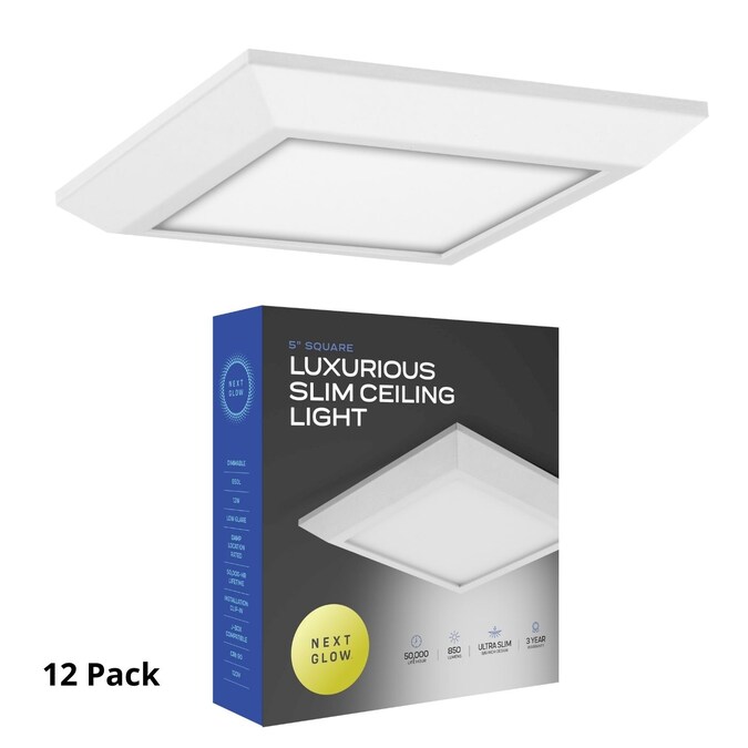 Next Glow Luxurious Slim Celling Light 1-Light Matte White LED Flush Mount Light