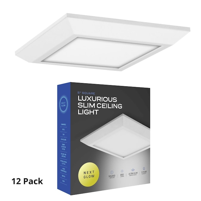 Next Glow Luxurious Slim Celling Light 1-Light Matte White LED Flush Mount Light