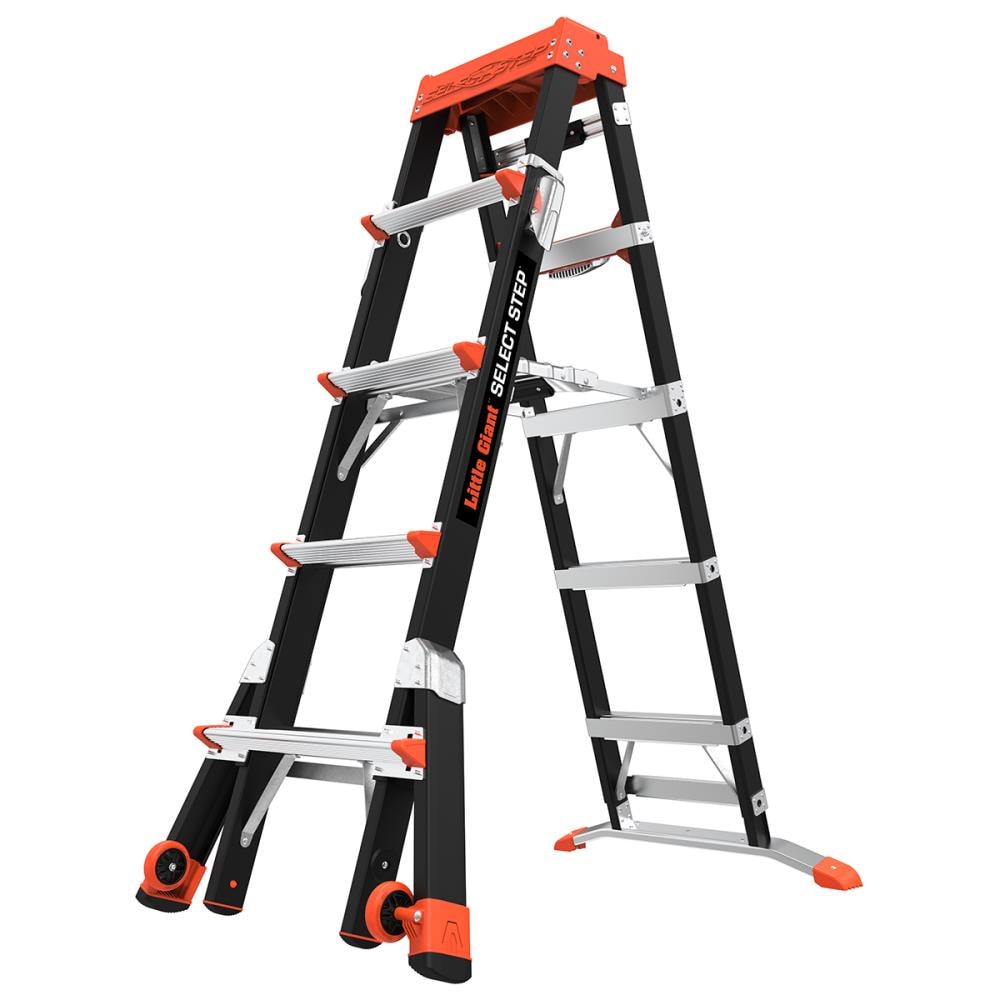 Select Step M5 8-ft ( 12.1-ft Reach Height ) Fiberglass Type 1AA - 375 lbs. Load Capacity Telescoping Step ladder