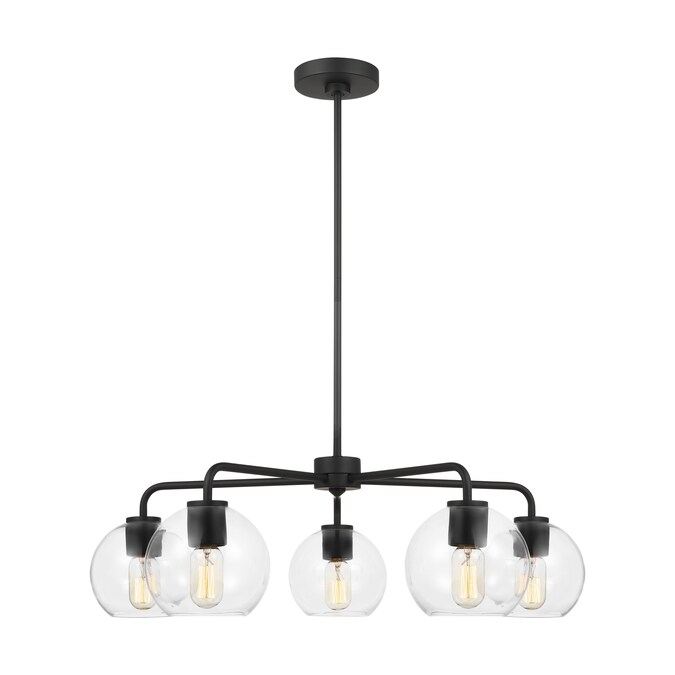 Generation Lighting Orley 5-Light Matte Black Transitional Damp Rated Chandelier