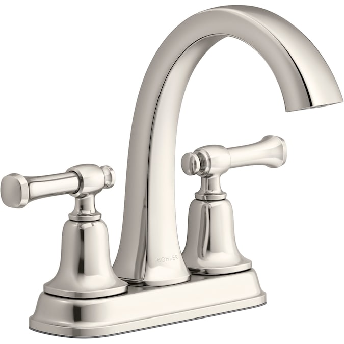 ER Florez Vibrant Polished Nickel 2-hole 2-Handle WaterSense Bathroom Sink Faucet with Drain