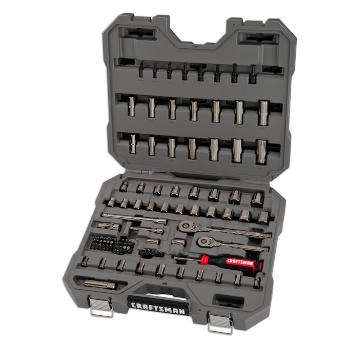 CRAFTSMAN OVERDRIVE 99-Piece Standard (SAE) and Metric Gunmetal Chrome Mechanics Tool Set with Hard Case - Image 10