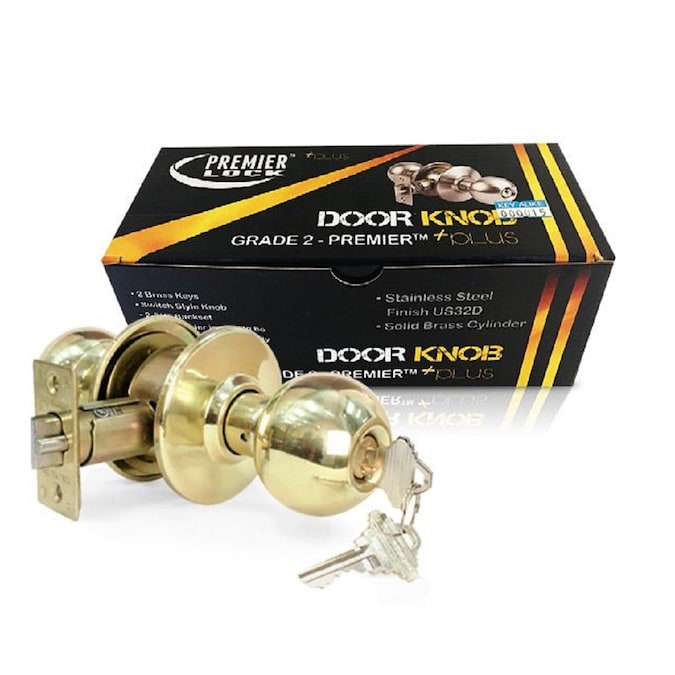 Premier Lock Keyed Alike Grade 2 Entry Door Polished Brass Exterior Keyed Entry Door Knob Combo Pack (6-Pack) - Image 5