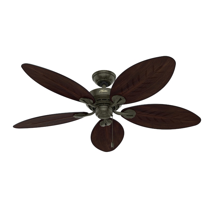 Hunter Bayview 54-in Provencal Gold with Antique Dark Blades Indoor/Outdoor Ceiling Fan (5-Blade)