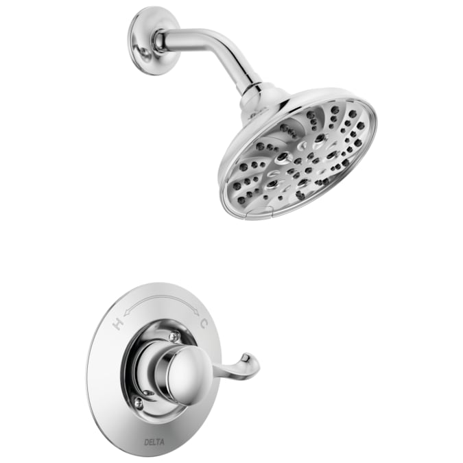 Delta Esato Chrome 1-handle Multi-function Round Shower Faucet Valve Included